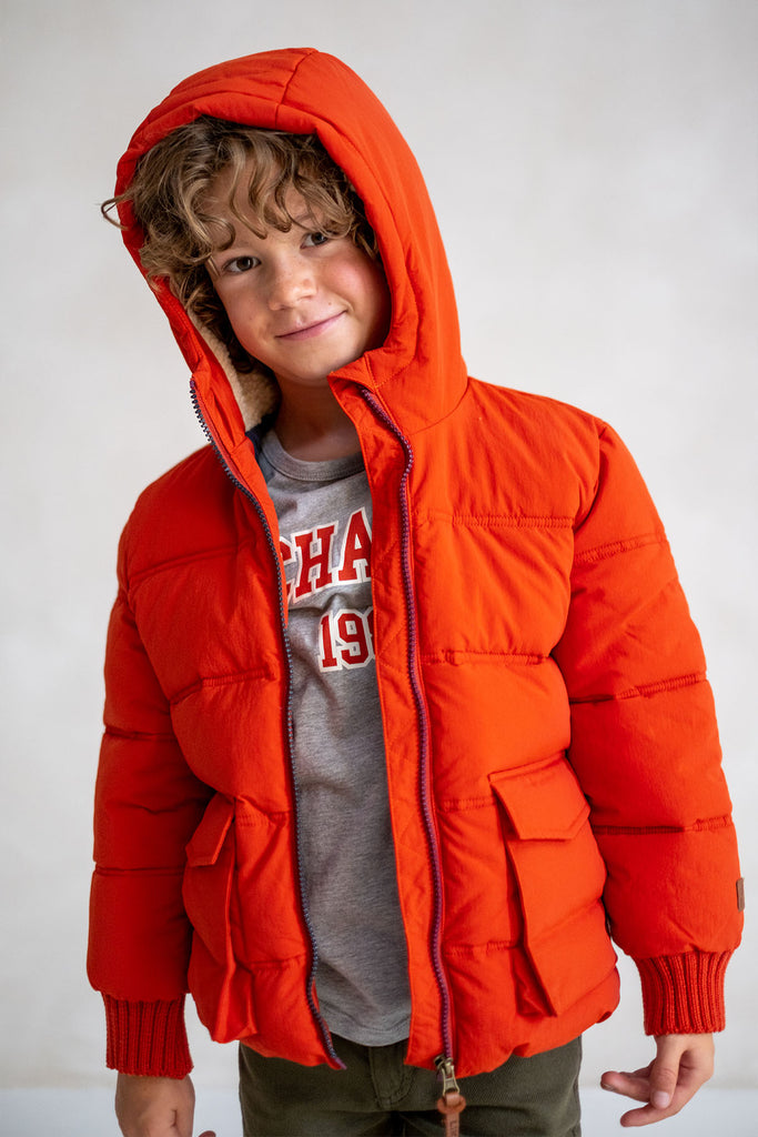 LikeFLO Boys Alec Flo Boys Colored Jacket With Big Front Pockets Orange - LikeFlo