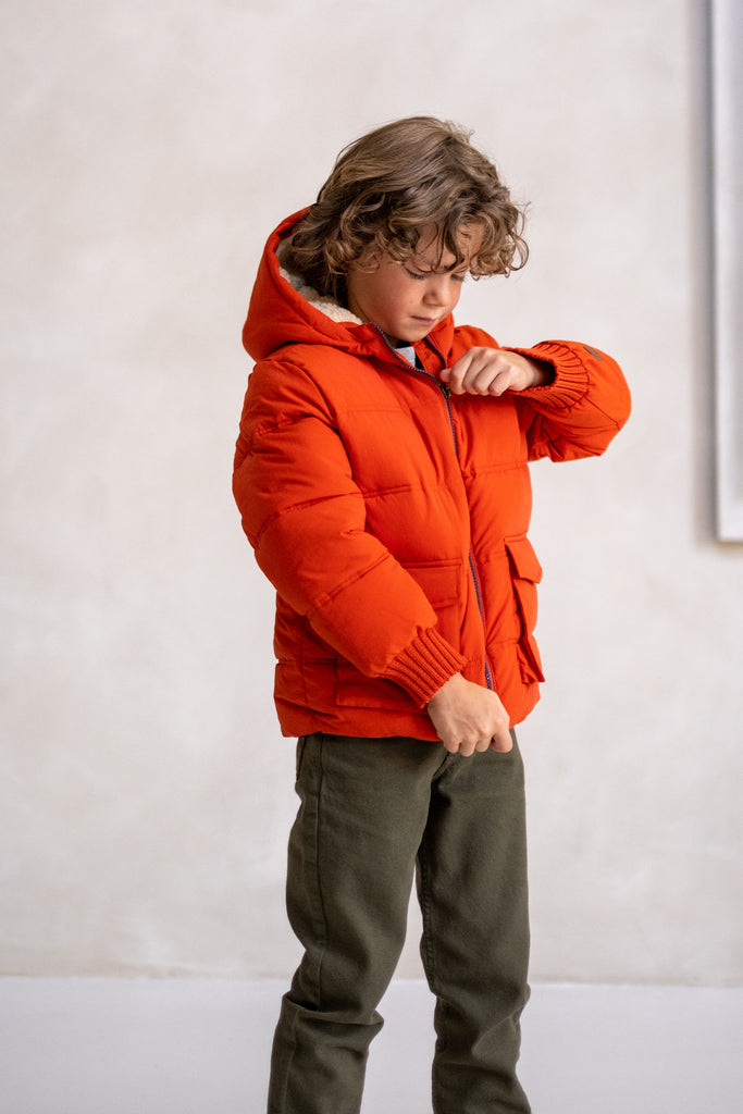 LikeFLO Boys Alec Flo Boys Colored Jacket With Big Front Pockets Orange - LikeFlo