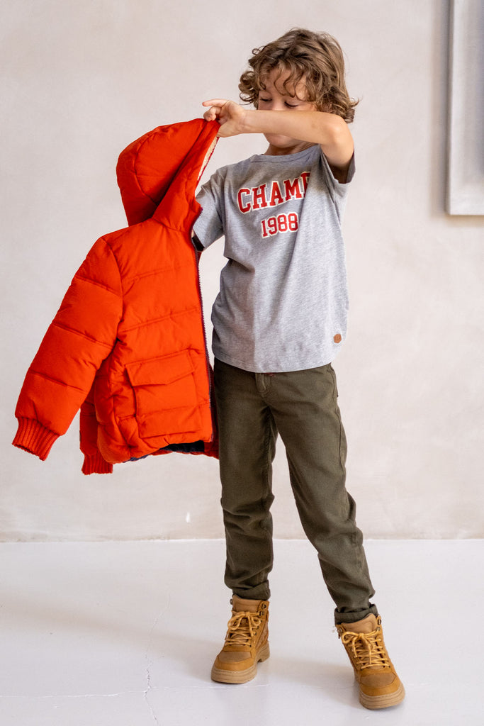 LikeFLO Boys Alec Flo Boys Colored Jacket With Big Front Pockets Orange - LikeFlo