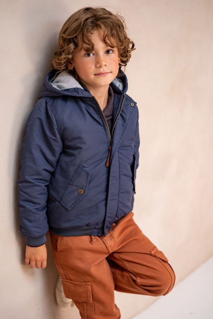 LikeFLO Boys Arte Flo Boys Pilot Jacket With Hood Navy - LikeFlo