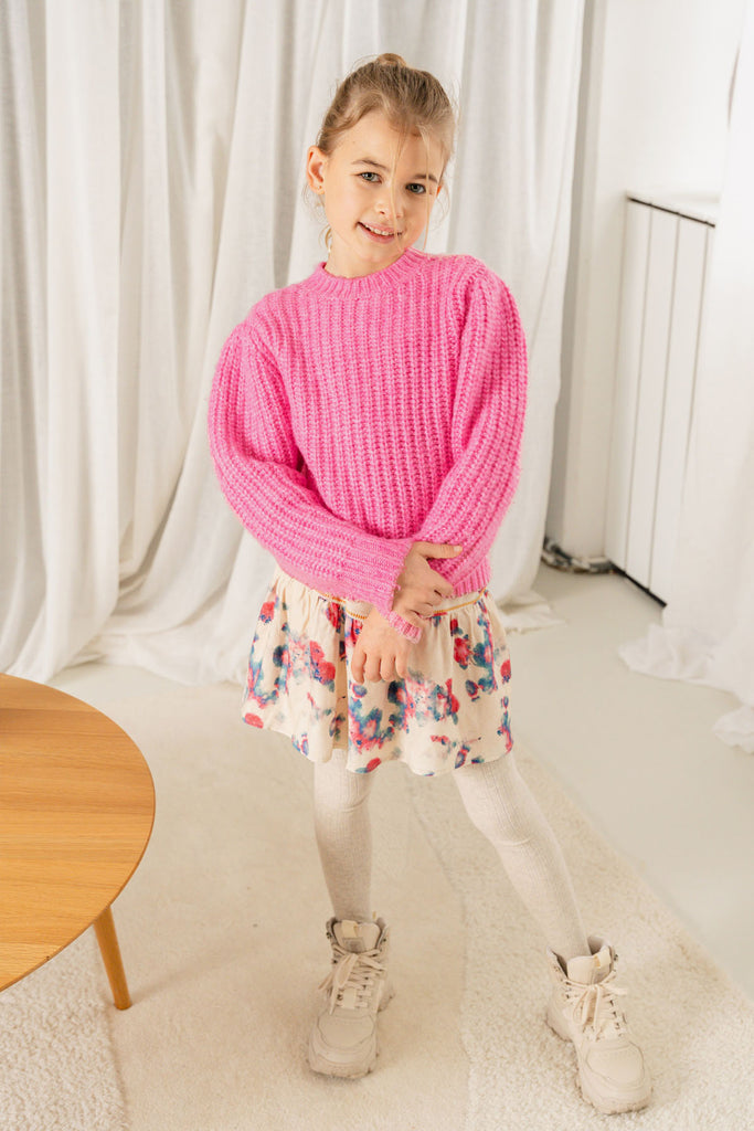 LikeFLO Girls Door Flo Knitted Sweater Bright Pink - LikeFlo