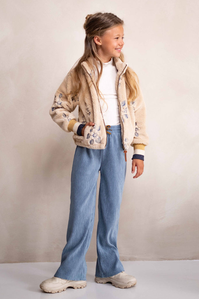 LikeFLO Girls Fem Flo Velvet Pants With String In Wb Lt Denim - LikeFlo