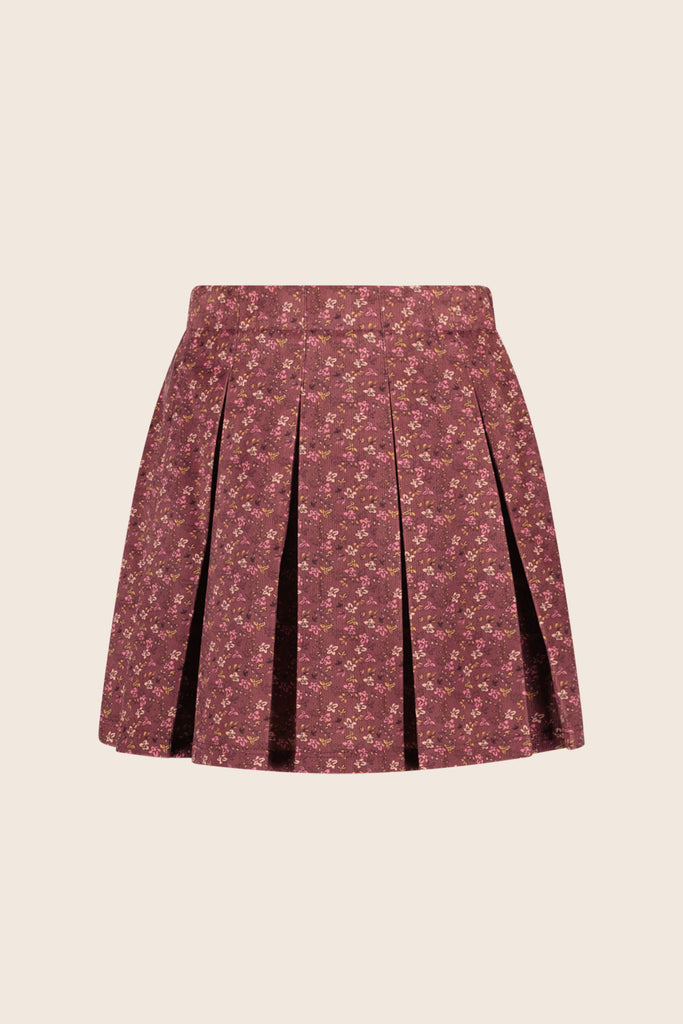 LikeFLO Girls Feliz Flo Mini Flower Corduroy Skirt Ruby Mini Flower - LikeFlo