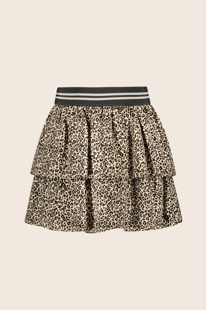 LikeFLO Girls Hella Flo 2-Layer Skirt With Fancy Elastic Leopard Aop - LikeFlo