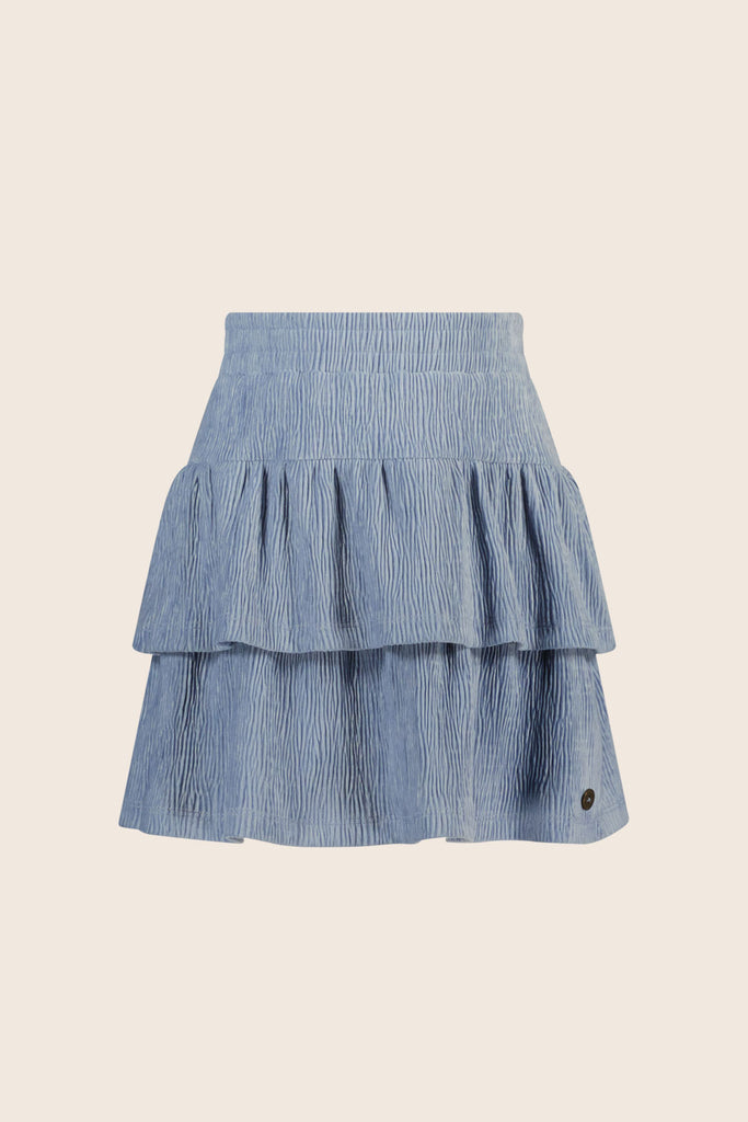 LikeFLO Girls Hila Flo Velvet 2 Layer Skirt Lt Denim - LikeFlo