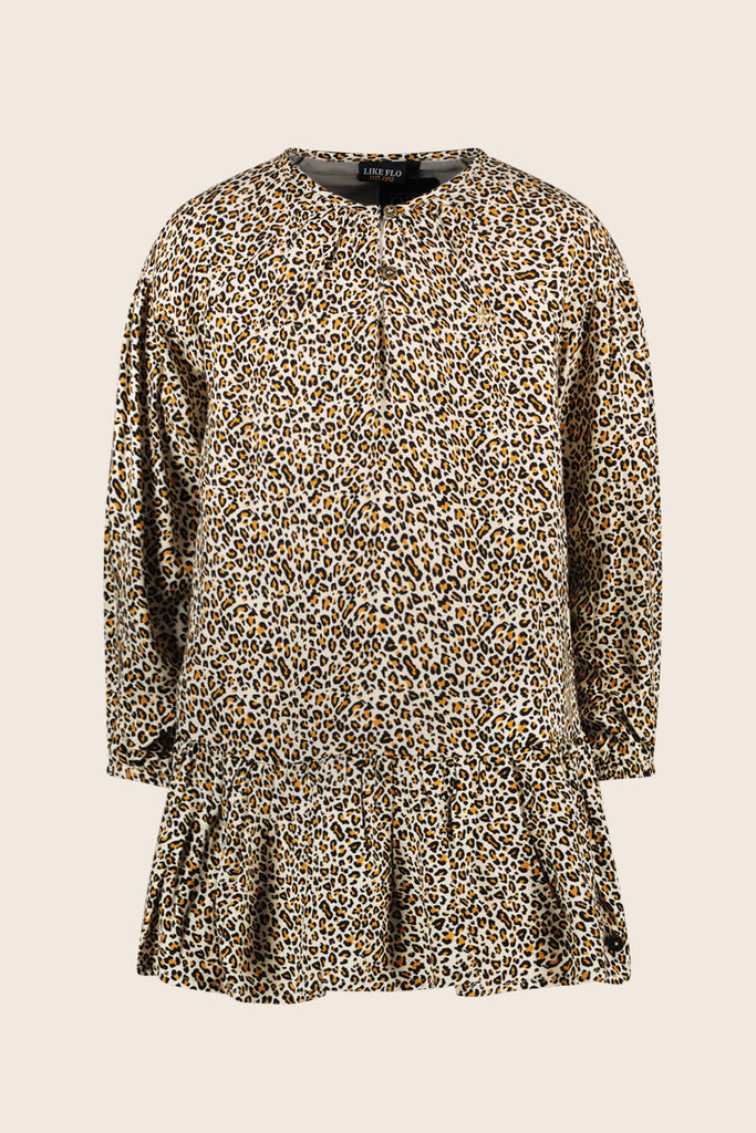 LikeFLO Girls Meau Flo A-Line Dress In Leopard Aop Leopard Aop - LikeFlo