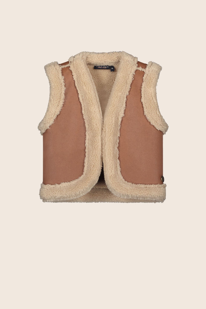 LikeFLO Mini Gita Mini Flo Reversible Teddy Gilet Cognac - LikeFlo