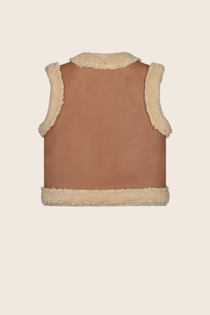 LikeFLO Mini Gita Mini Flo Reversible Teddy Gilet Cognac - LikeFlo