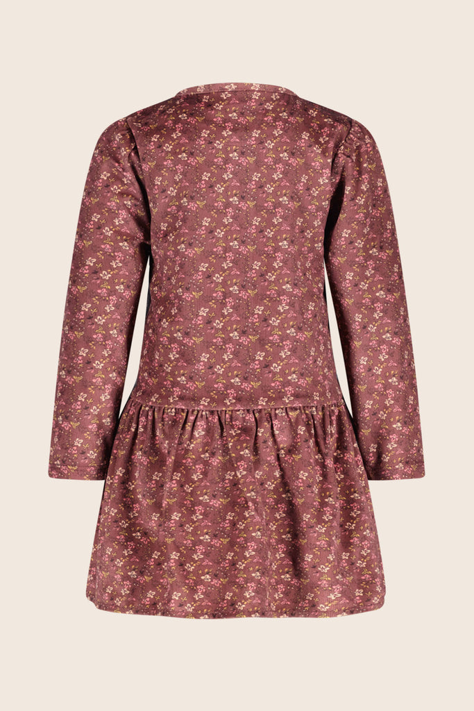 LikeFLO Mini Ruby Mini Flo Flower Corduroy Dress With Buttons Front At Closure Ruby Mini Flower - LikeFlo