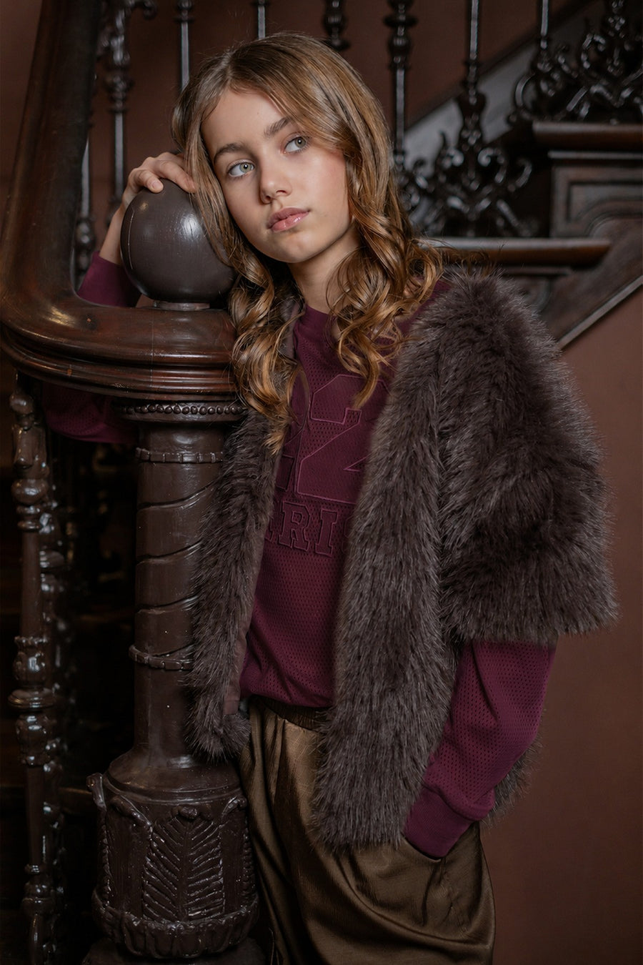 Gilet Djo marrone scuro