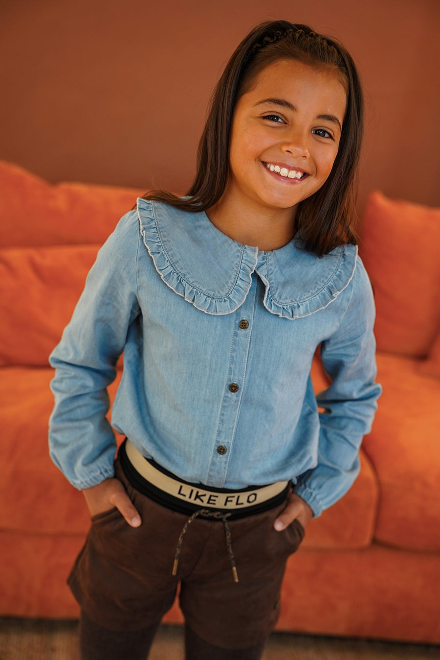 Celine Light Blue Blouse