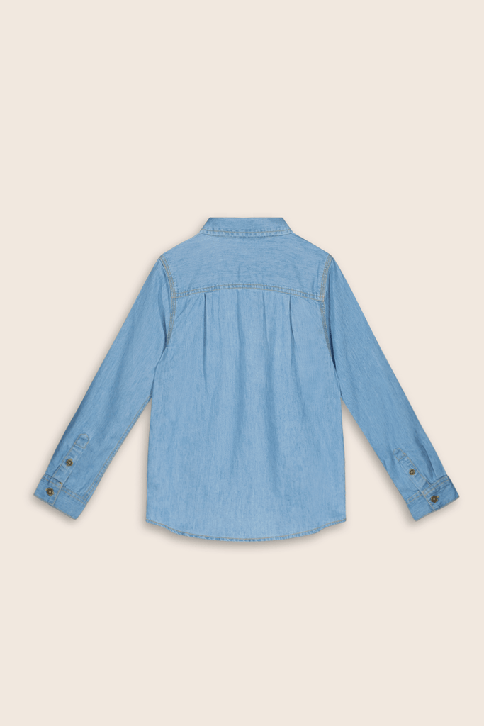 Charlie Ray Blouse Jerry Light Denim - LikeFlo