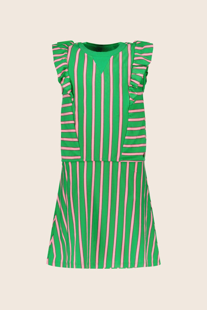 LikeFLO Dress Tedje Green Stripe - LikeFlo