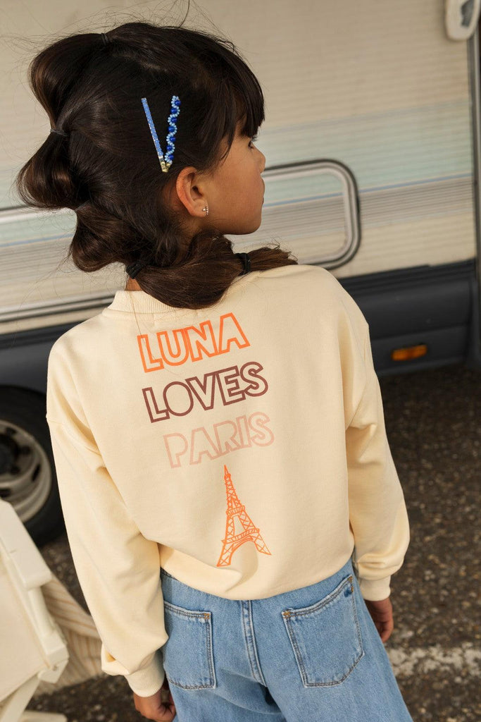 Teen Collab Luna Crewneck Sweater Keystone Milk - LikeFlo