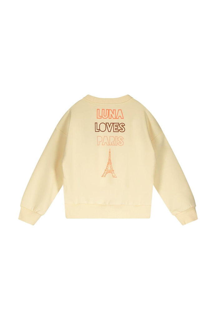 Teen Collab Luna Crewneck Sweater Keystone Milk - LikeFlo