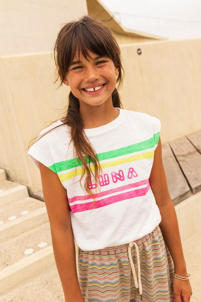 Teen Collab Luna Essential Top Happy Stripe - LikeFlo