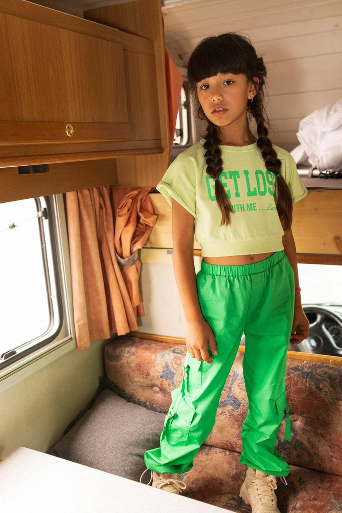 Teen Collab Luna Parachute Pants Holly Green - LikeFlo