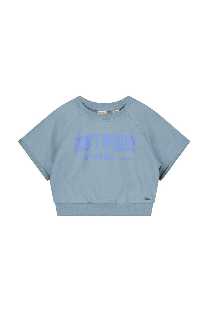 Teen Collab Luna Short Sleeve Sweater Lady Indigo - LikeFlo