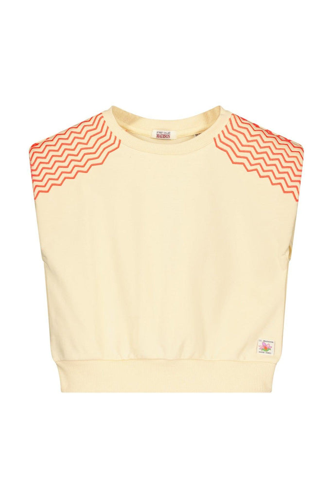 Teen Collab Luna Shoulder Padded Sweater Luca Off White - LikeFlo