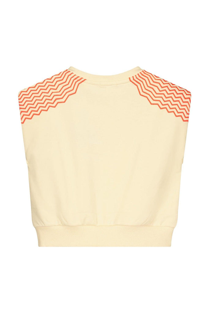 Teen Collab Luna Shoulder Padded Sweater Luca Off White - LikeFlo