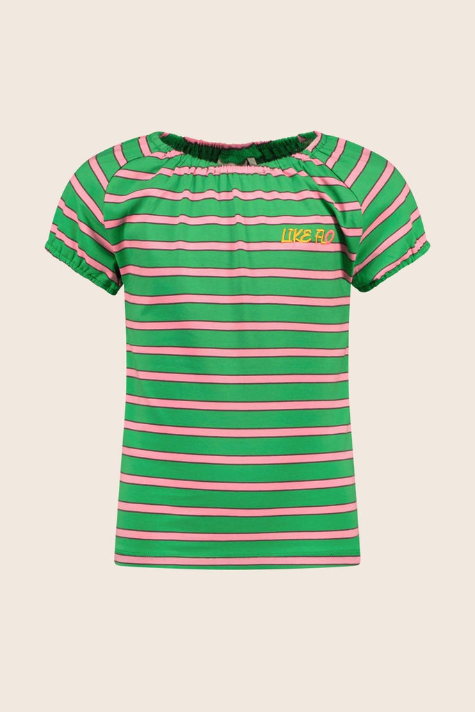 LikeFLO Top Grietje Green Stripe - LikeFlo